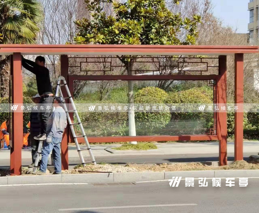 安徽明光第二批候車亭安裝現場